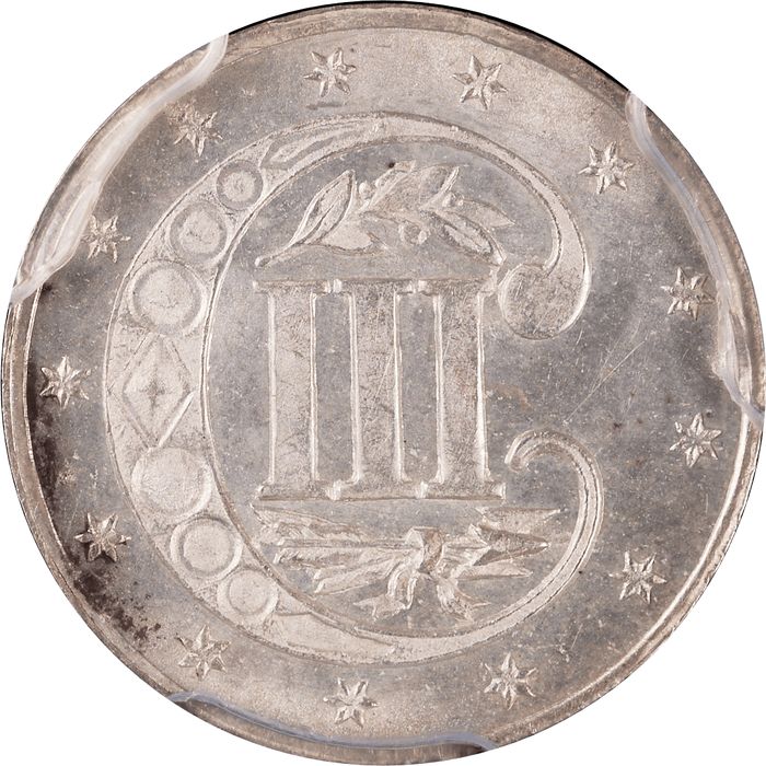 1859 Three Cent Silver (3CS) Reverse Image