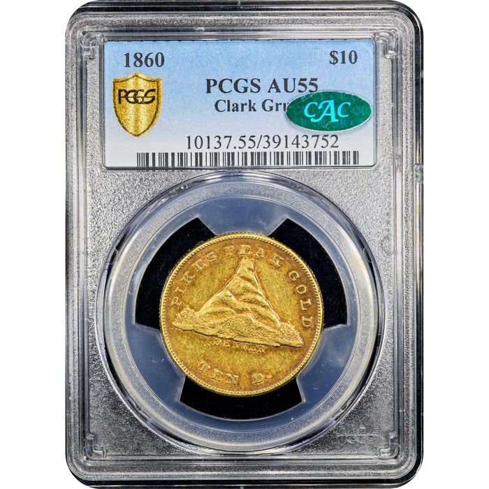 1860 Clark Gruber Gold Eagle ($10) Obverse Slab Image