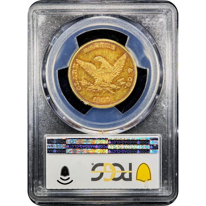1860 Clark Gruber Gold Eagle ($10) Reverse Slab Image