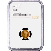 1860 Gold Dollar ($1) Obverse Image