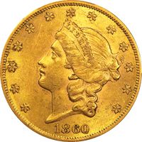 1860 Liberty Gold Double Eagle ($20) Photo 3