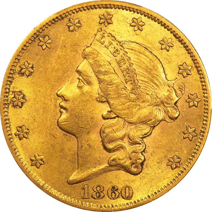 1860 Liberty Gold Double Eagle ($20) Photo 3