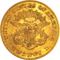 1860 Liberty Gold Double Eagle ($20) Photo 4