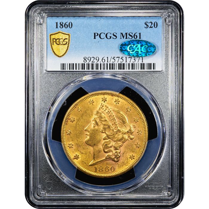 1860 Liberty Gold Double Eagle Obverse Image