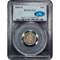 1860-O Seated Liberty Dime (10c) Obverse Slab Image