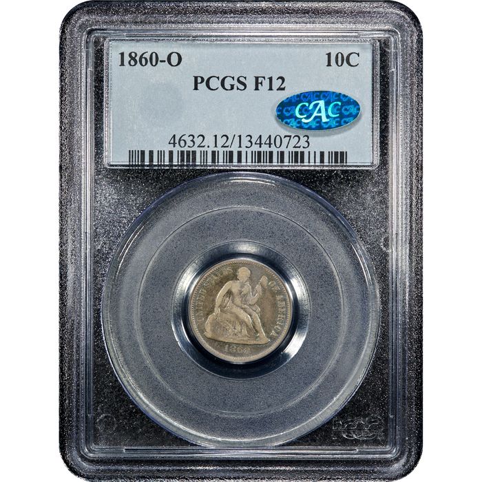 1860-O Seated Liberty Dime (10c) Obverse Slab Image