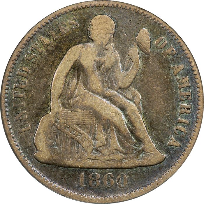 1860-O Seated Liberty Dime (10c) Obverse Image