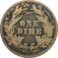 1860-O Seated Liberty Dime (10c) Reverse Image