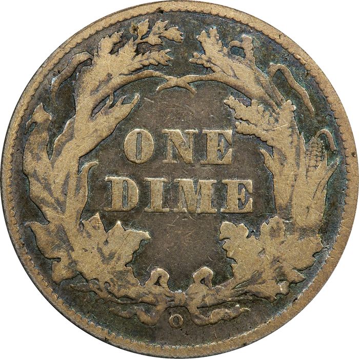 1860-O Seated Liberty Dime (10c) Reverse Image