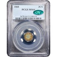 1860 Three Cent Silver (3CS) Obverse Image