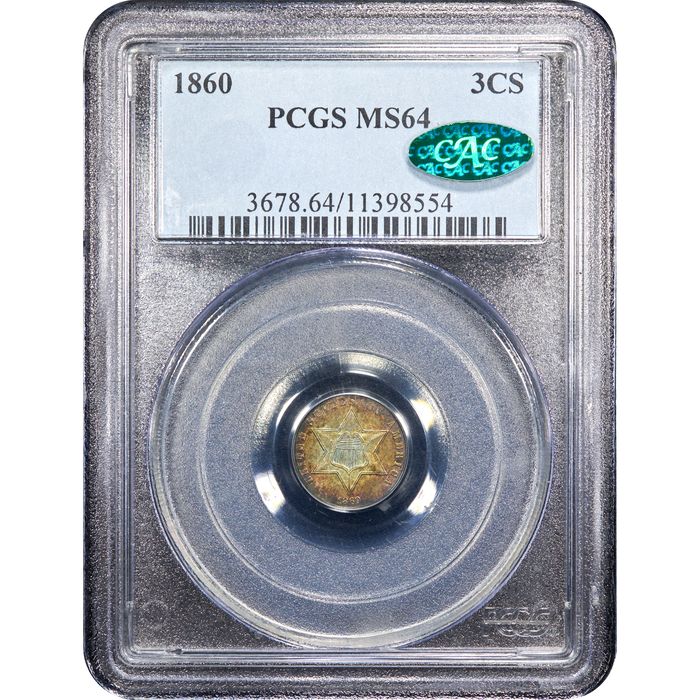 1860 Three Cent Silver (3CS) Obverse Image