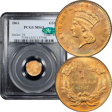 1861 Gold Dollar (G$1) Composite Image