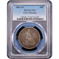 1861-O Seated Liberty Half Dollar (50c) CSA Obverse Obverse Slab Image