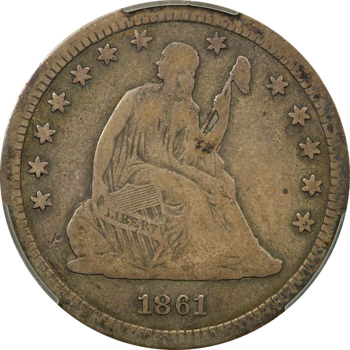 1861-S Seated Liberty Quarter (25c) Photo 3