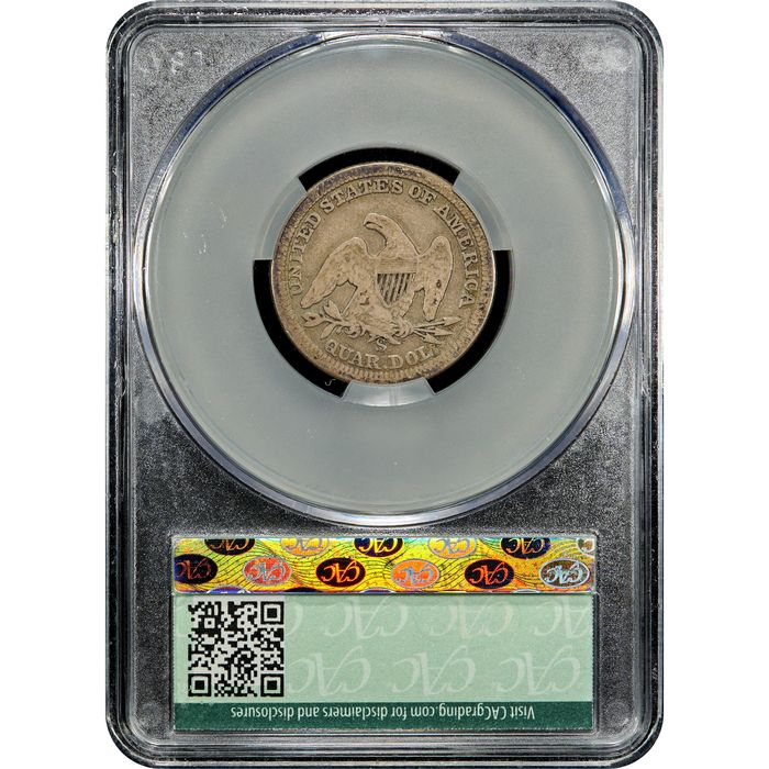 1861-S Seated Liberty Quarter (25c) Reverse Image