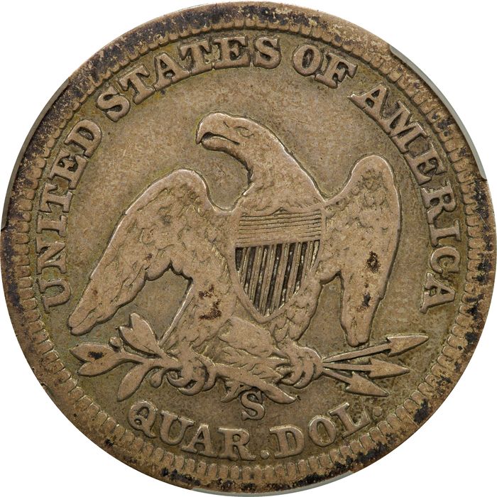 1861-S Seated Liberty Quarter (25c) Photo 4