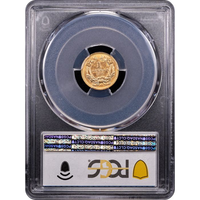 1862 Gold Dollar (G$1) Reverse Slab Image