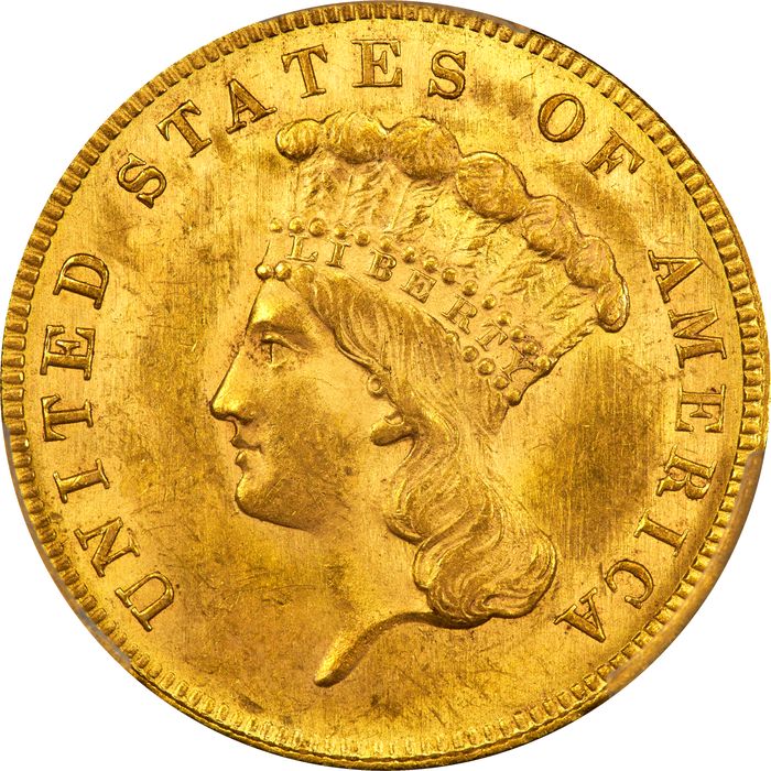 1862 Gold Three Dollars ($3) Obverse Image