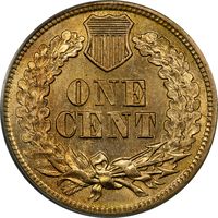 1863 Indian Cent (1c) OGH Reverse Image