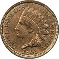 1863 Indian Cent (1c) OGH Obverse Image