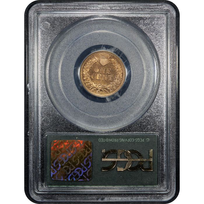 1863 Indian Cent (1c) OGH Reverse Slab Image