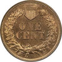 1863 Indian Cent (1c) OGH Reverse Image