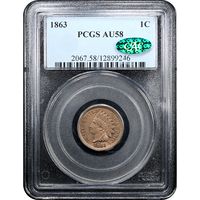 1863 Indian Cent (1c) Obverse Slab Image