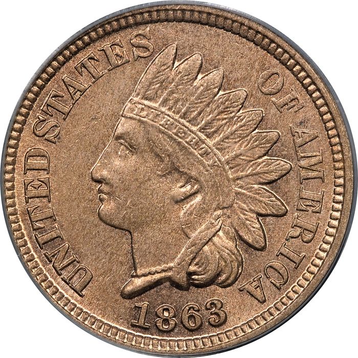 1863 Indian Cent (1c) Obverse Image