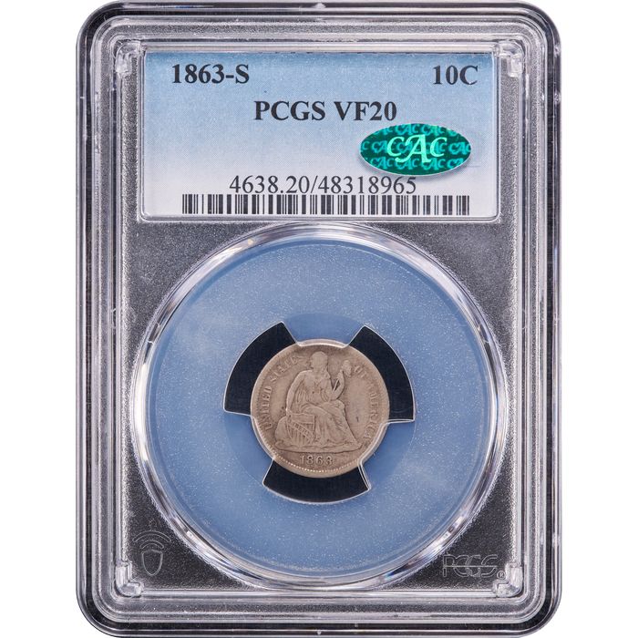 1863-S Seated Liberty Dime (10c) Obverse Image