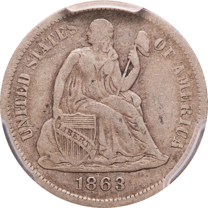 1863-S Seated Liberty Dime (10c) Photo 3