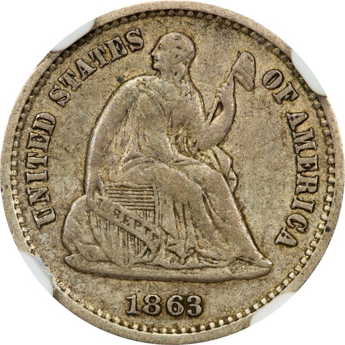 1863-S Seated Liberty Half Dime (h10c) Photo 3