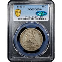 1863-S Seated Liberty Half Dollar (50c) Obverse Image