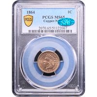 1864 Copper-Nickel Indian Cent (1c) Obverse Slab Image