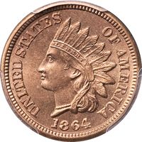 1864 Copper-Nickel Indian Cent (1c) Obverse Image