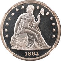 1864 Seated Liberty Dollar ($1) Obverse Image