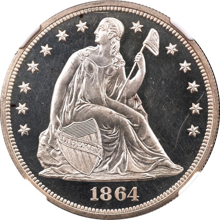 1864 Seated Liberty Dollar ($1) Obverse Image