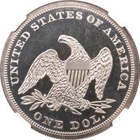 1864 Seated Liberty Dollar ($1) Reverse Image