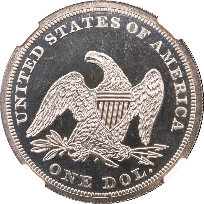 1864 Seated Liberty Dollar ($1) Reverse Image