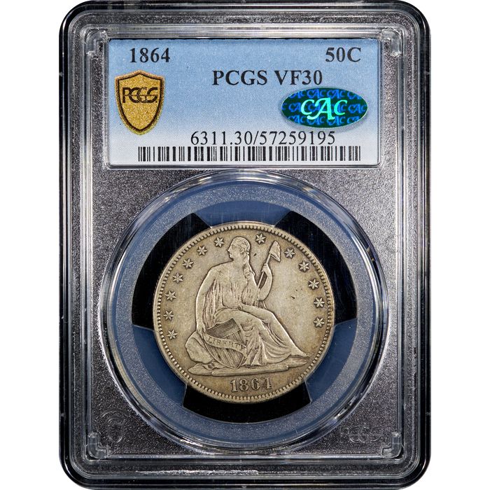 1864 Seated Liberty Half Dollar (50c) Obverse Image