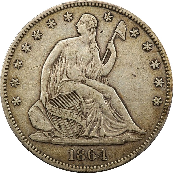 1864 Seated Liberty Half Dollar (50c) Photo 3