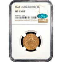 1864 Two Cents (2c) Large Motto Obverse Image