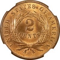 1864 Two Cents (2c) Large Motto Photo 4