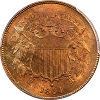 1864 Two Cents (2c) Large Motto Obverse Image