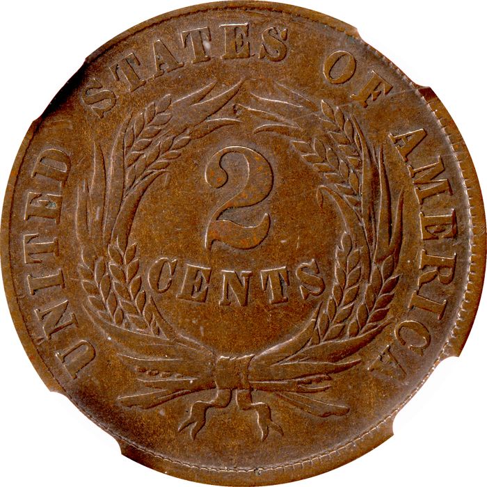 1864 Two Cents (2c) Small Motto Photo 4