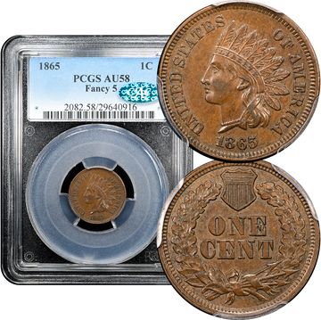 1865 Indian Cent (1c) Fancy 5 Composite Image