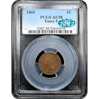1865 Indian Cent (1c) Fancy 5 Obverse Slab Image