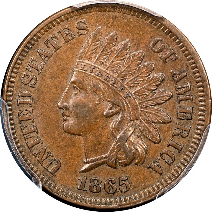 1865 Indian Cent (1c) Fancy 5 Obverse Image