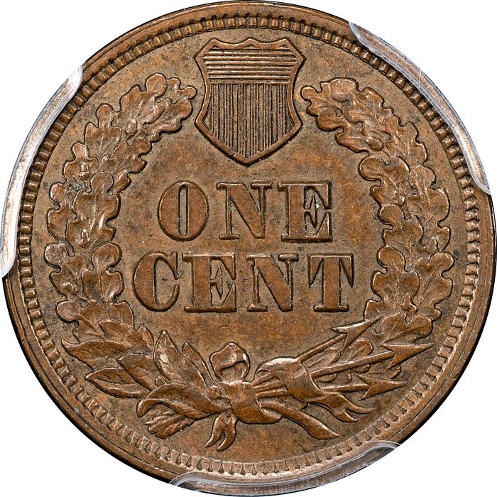 1865 Indian Cent (1c) Fancy 5 Reverse Image