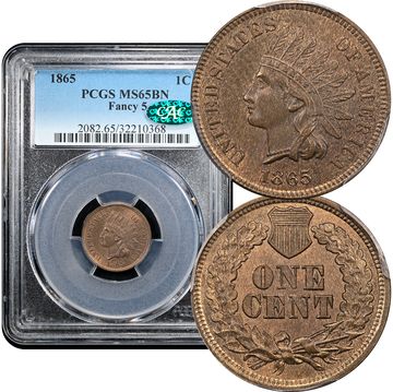 1865 Indian Cent (1c) Fancy 5 Composite Image