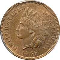 1865 Indian Cent (1c) Fancy 5 Obverse Image